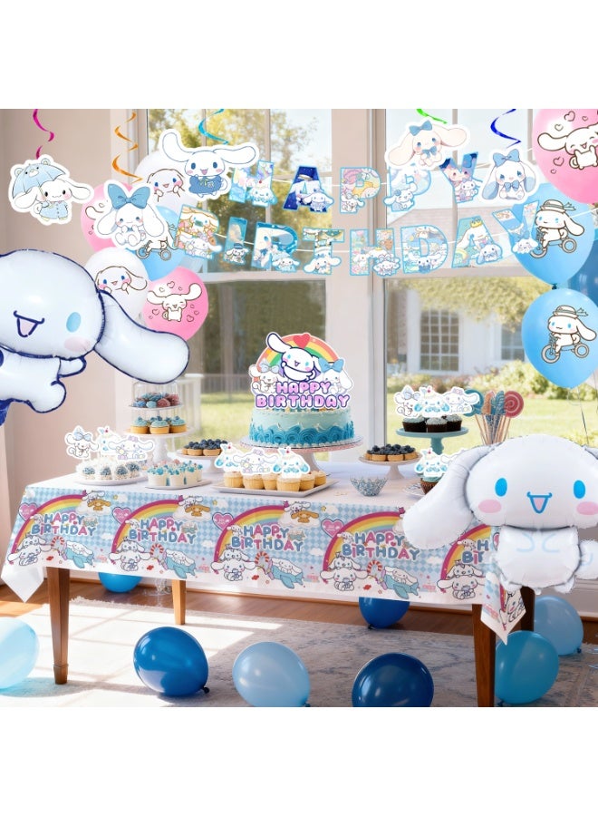 FRUITFUL PARTY Cinnamoroll Birthday Party Decorations, 35pcs Cinnamoroll Decoration Set - Cinnamoroll Balloons Banner Tablecloth Spiral Pendant Cupcake Toppers etc Cinnamoroll Birthday Party Supplies - Image 5